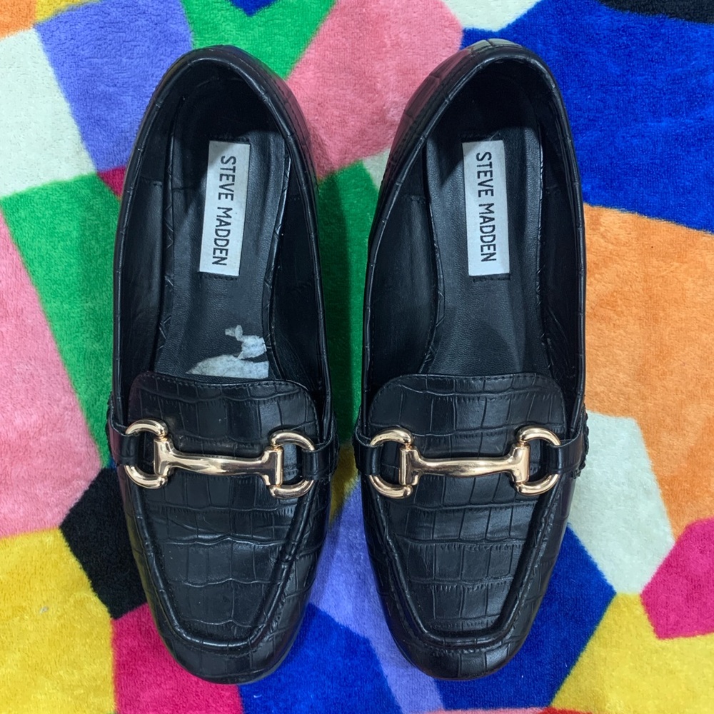 Steve Madden Black Loafers